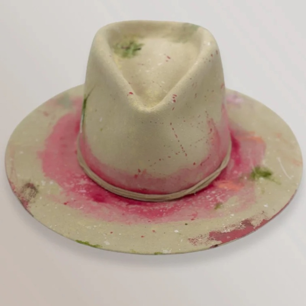 JW Bennett Hand painted “When Inspiration-Strikes Hat” - OOAK 7 3/8 - Picture 3 of 13